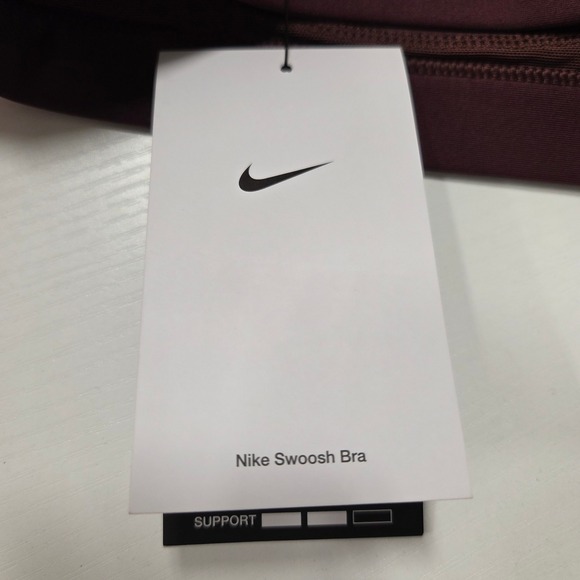 Nike Womens Swoosh Medium Support Dri-FIT Racerback Sports Bra Burgundy M - Picture 3 of 5